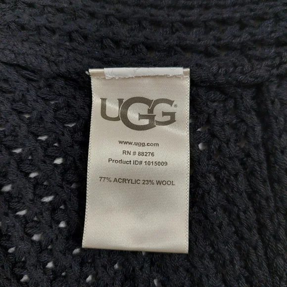 UGG Black Maribeth Cocoon Cape Ribbed Cable Knit Cardigan - Picture 12 of 12